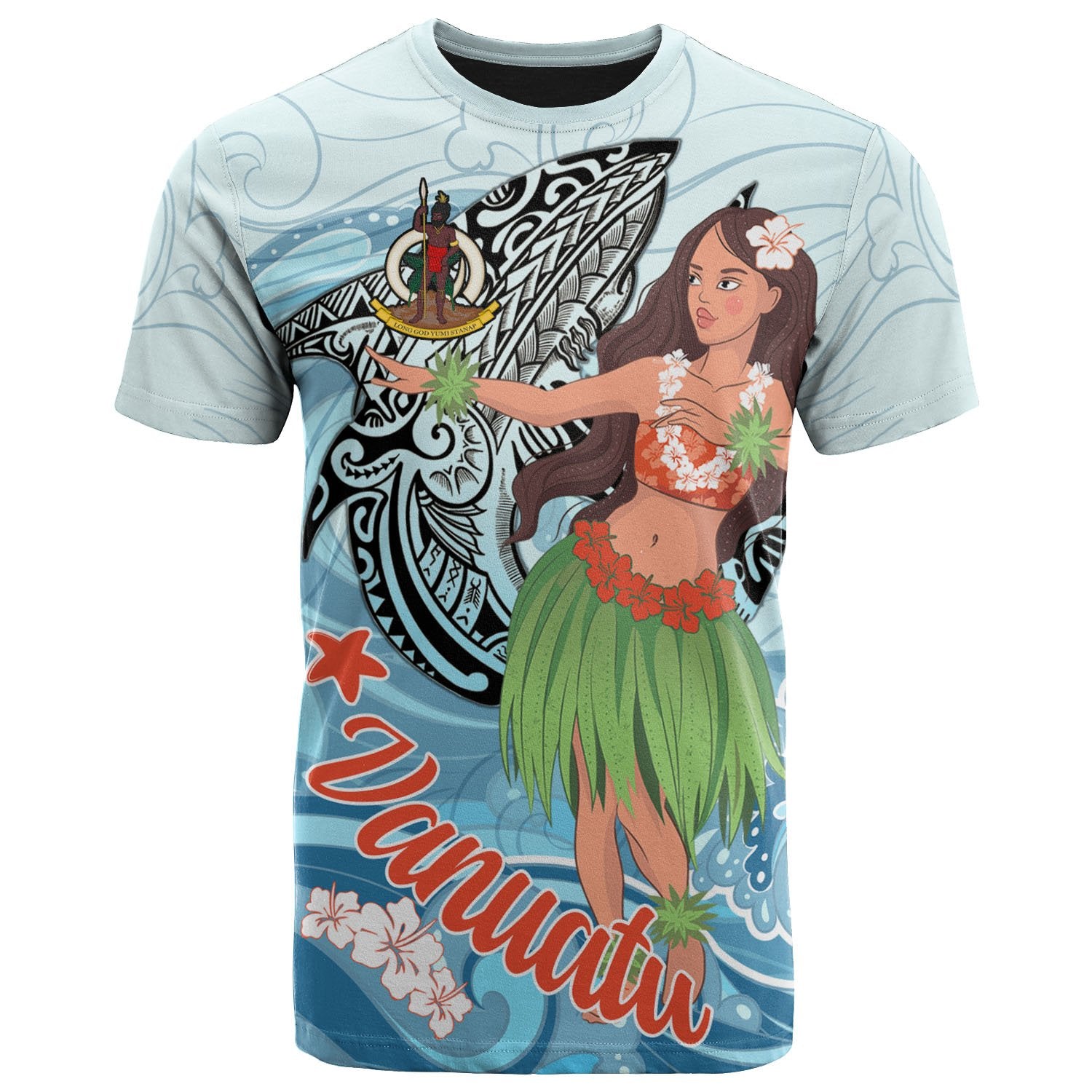 Vanuatu T-Shirt – Polynesian Girls With Shark