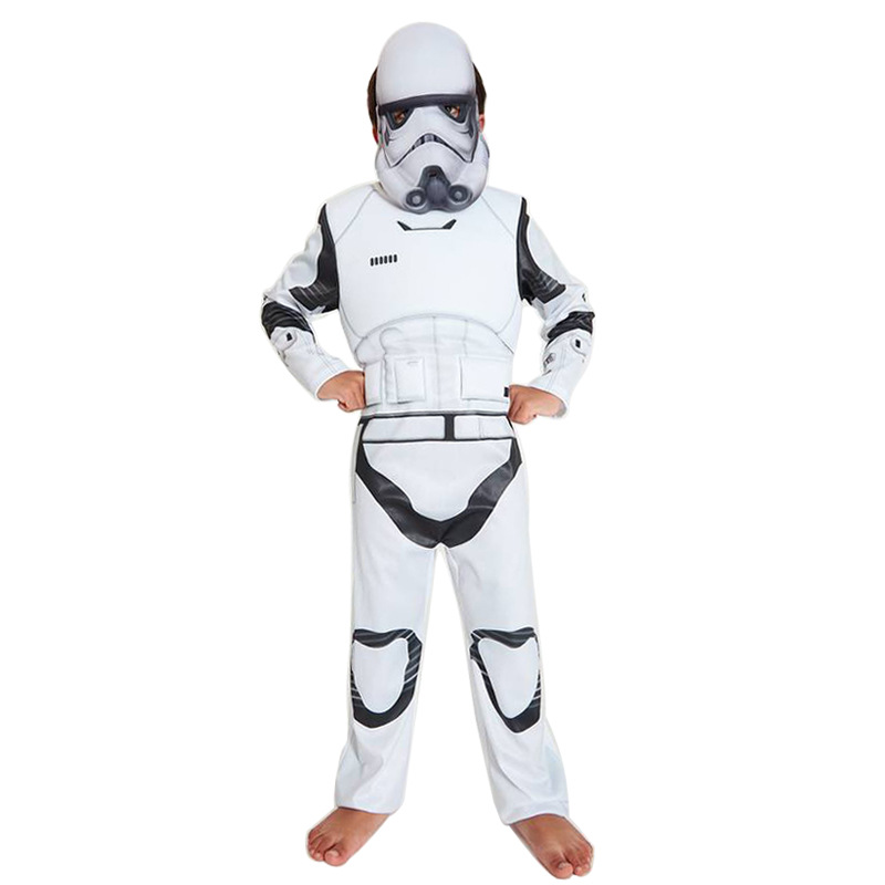 The Force Awakens Stormtrooper Costume for Kids Super Soldier Disguise Children Birthday Gift Uniform alx