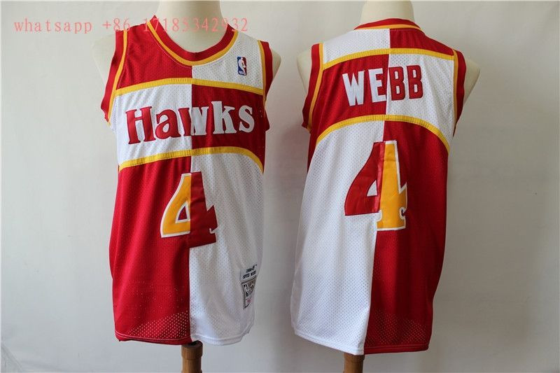 Atlanta Hawks Spud Webb #4 2020 NBA New Arrival White & Red Jersey