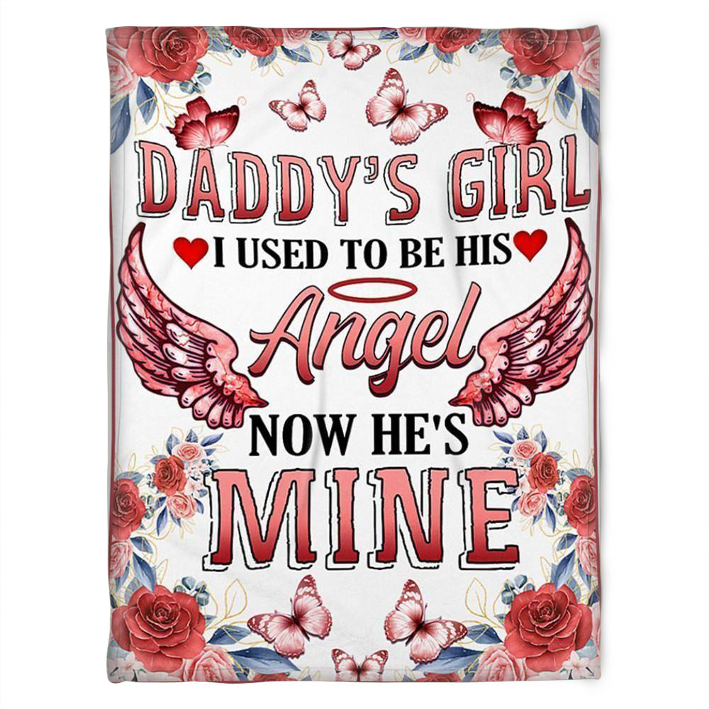 To My Dad I Used To Be His Angel,Fleece Blanket Gift For Father Family Home Decor Bedding Couch Sofa Soft And Comfy Cozy