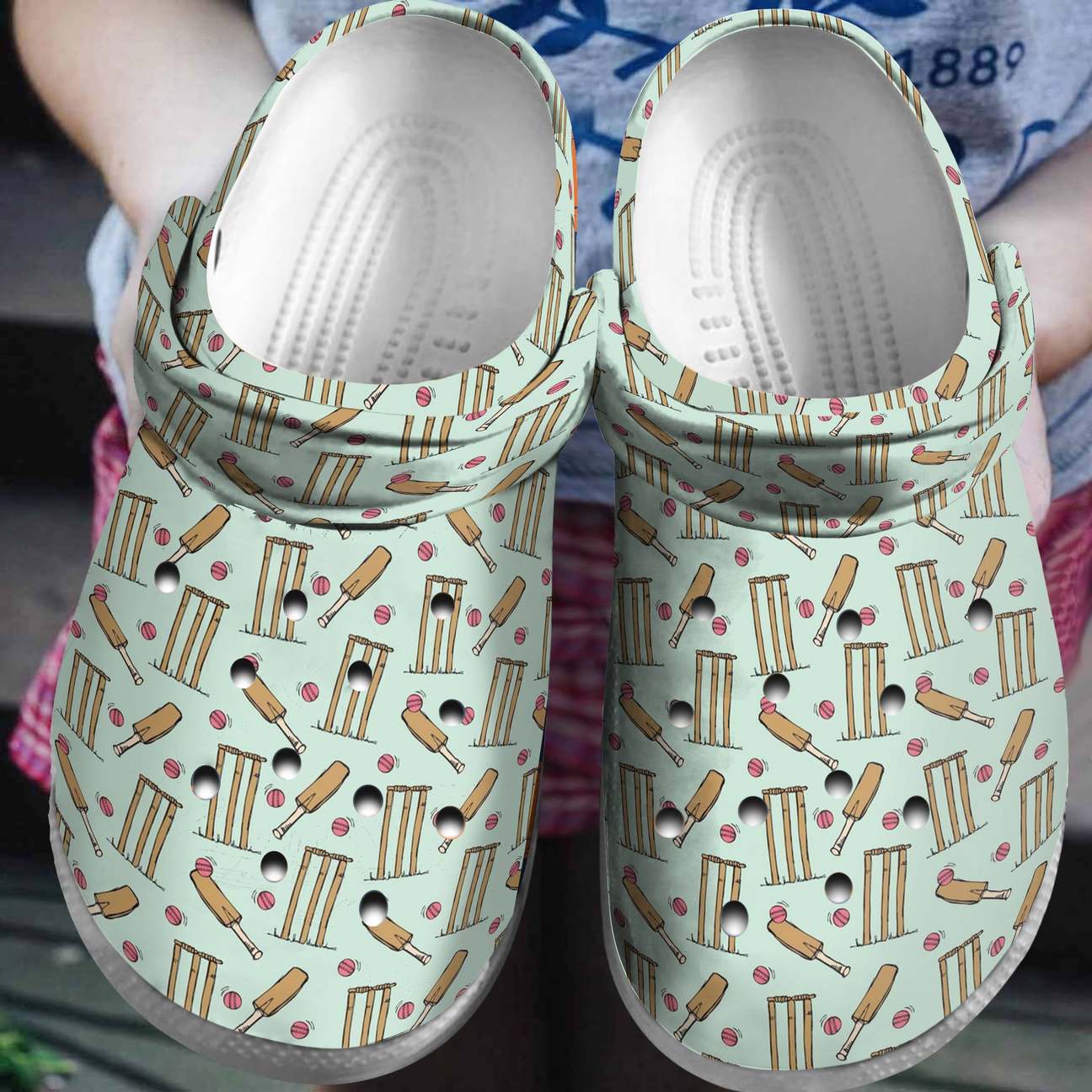 Cricket Personalized Clog, Custom Name, Text, Color, Number Fashion Style For Women, Men, Kid, Print 3D Whitesole Cricket Time