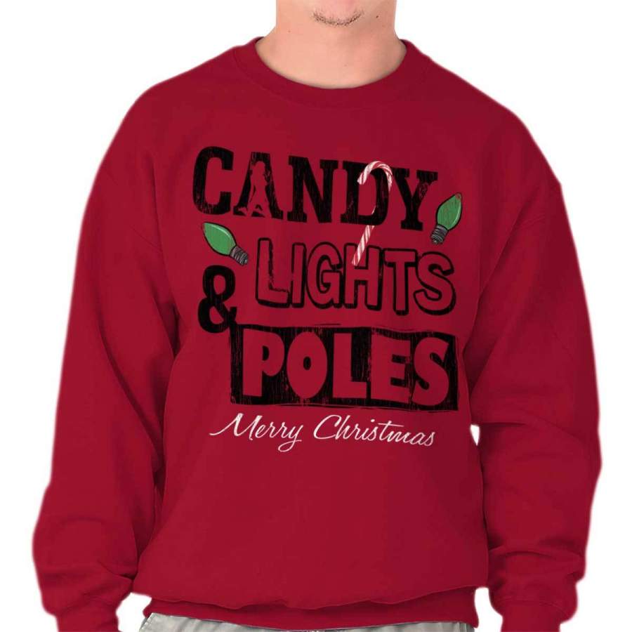 Candy Lights & Poles Crewneck Sweatshirt