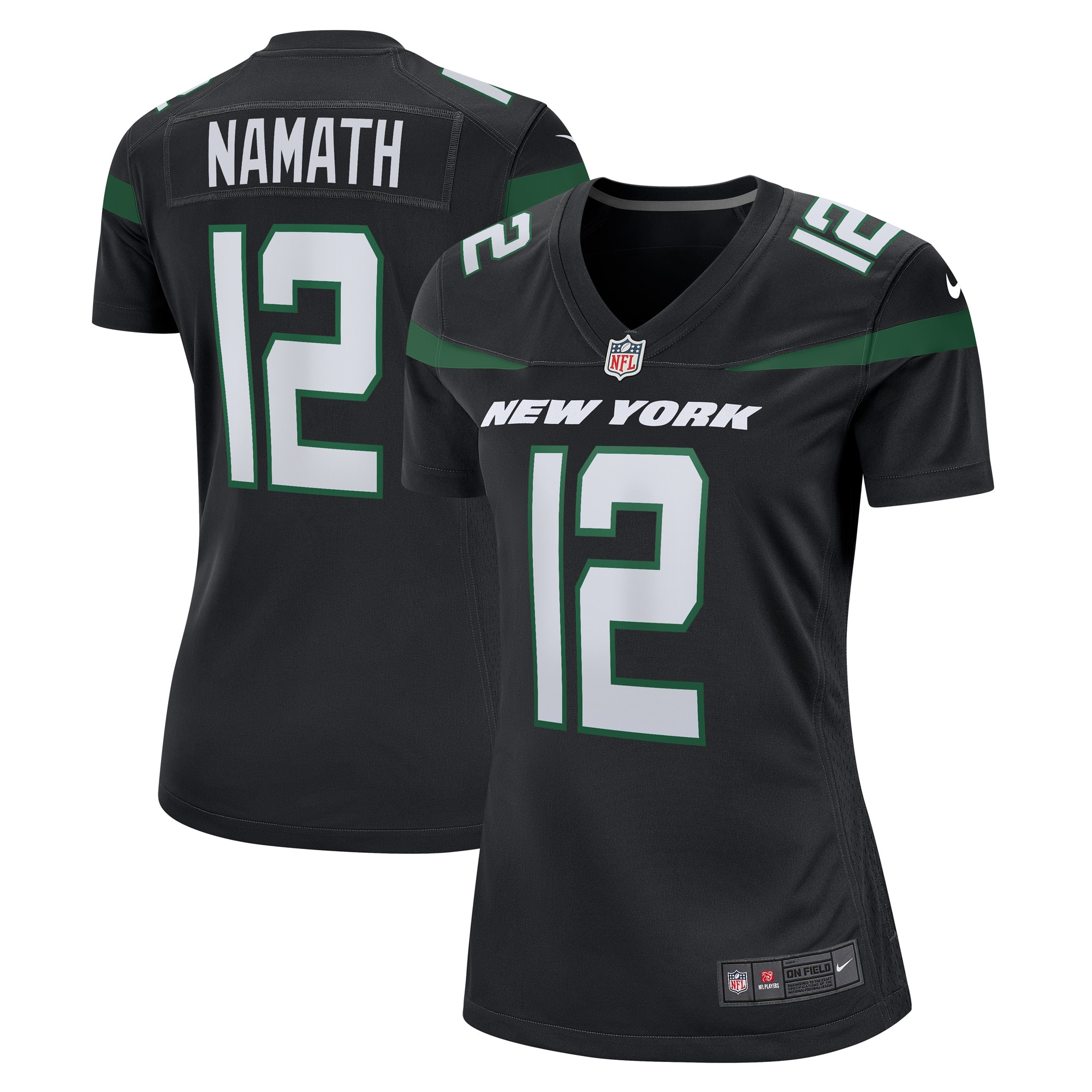 Joe Namath New York Jets Women's Retired Player Jersey – Black