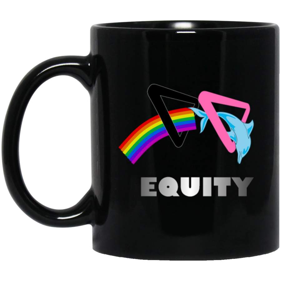 Equity Dolphin Black Mug