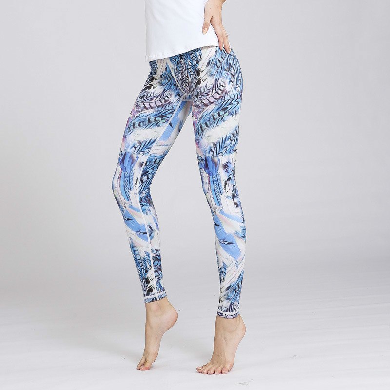Colorvalue 3D Peacock Series Printed Yoga Pants Women Flexible Seamless Jogging Workout Leggings