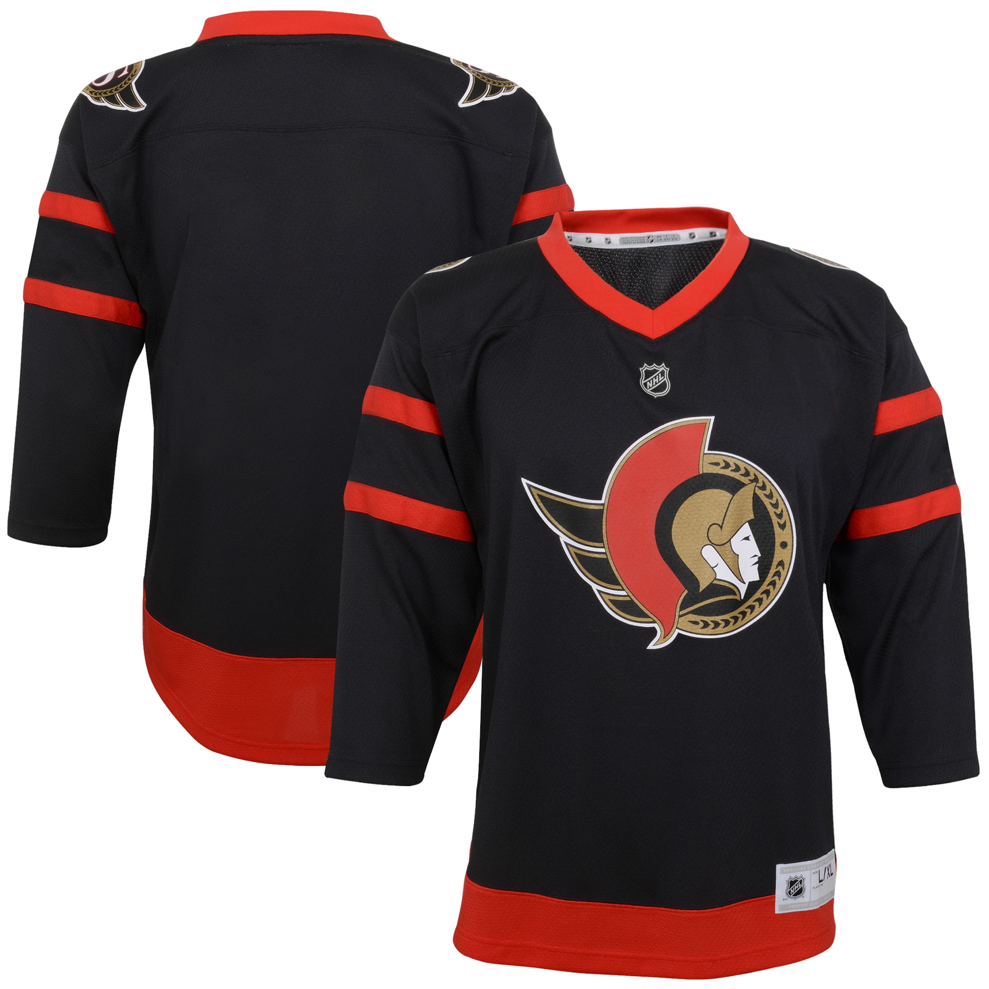 Ottawa Senators Youth Home Replica Blank Jersey – Black