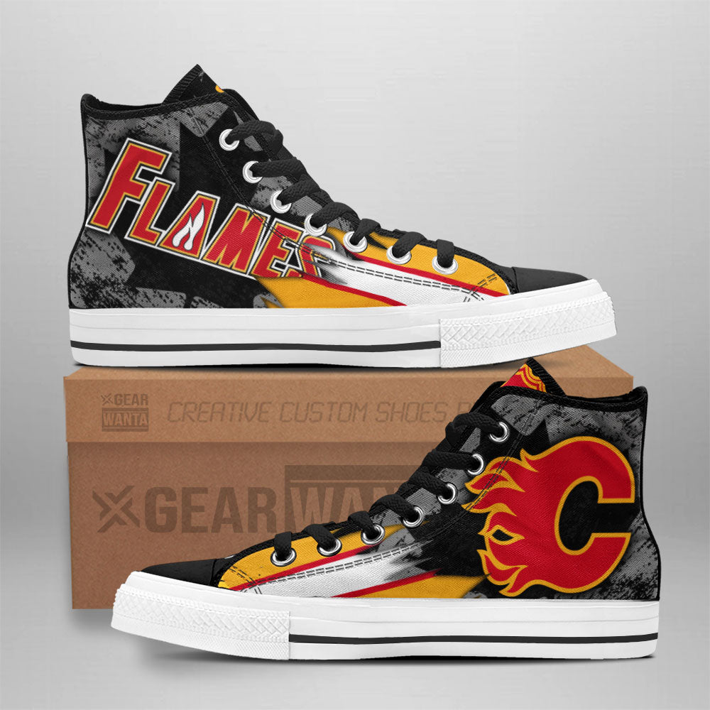 Calgary Flames High Top Shoes Custom Canadian Maple Leaf Sneakers