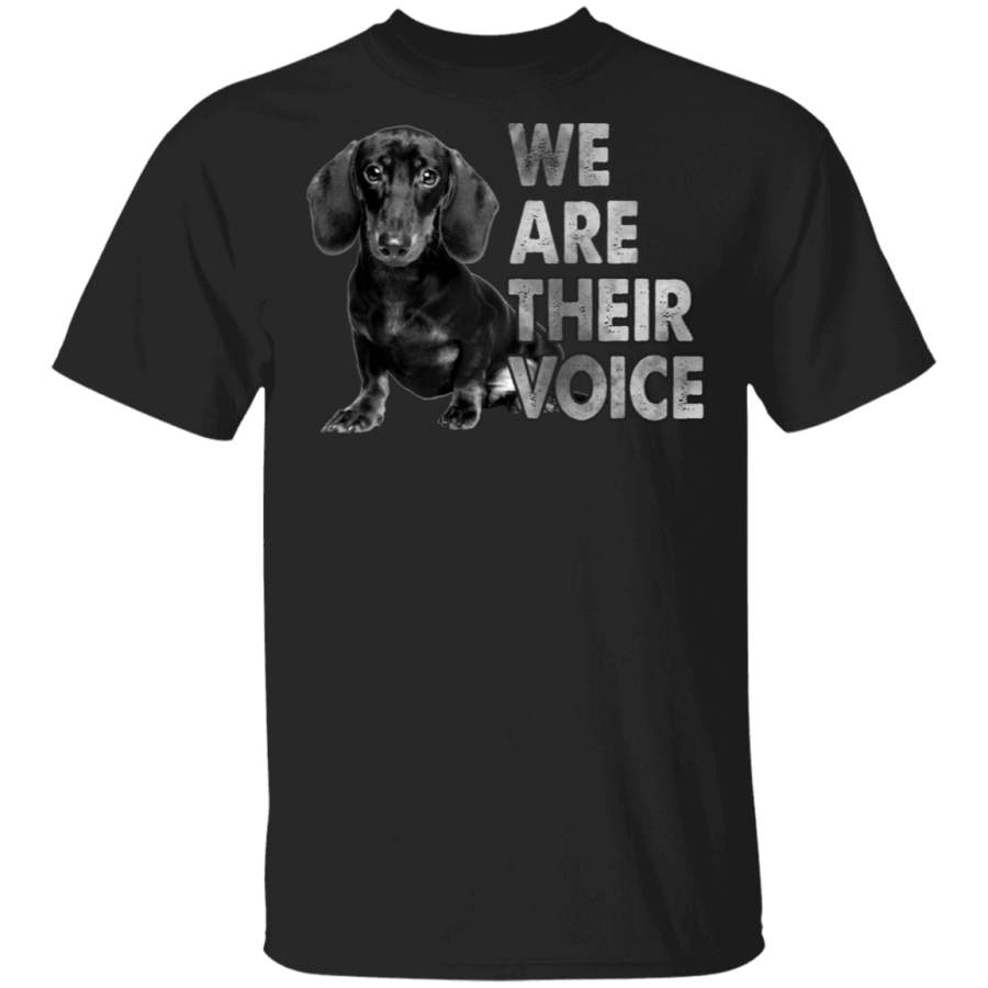 We Are Their Voice Cute Dachshund Dog Black Lives Matter Pride Black Juneteenth Gifts T-Shirt