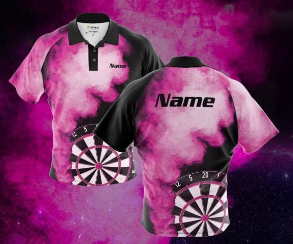 Darts Pink Tie Dye Custom Name Polo Shirt #Hd