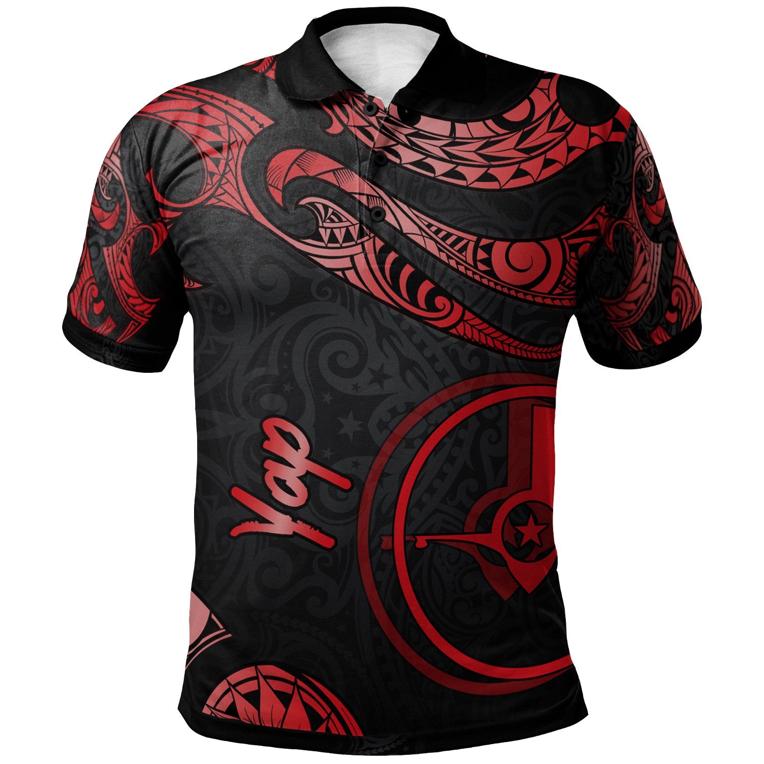Yap Polynesian Polo Shirt - Poly Tattoo Red Version