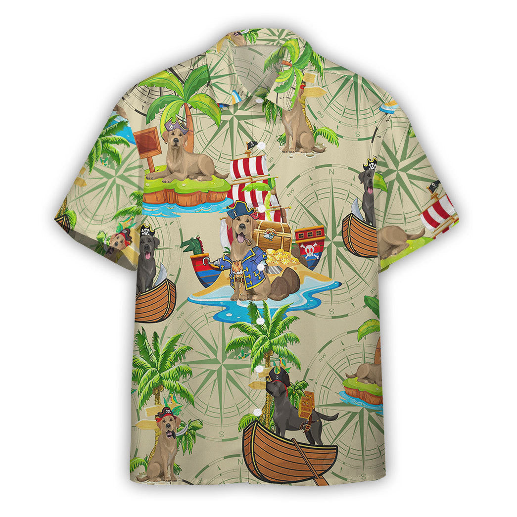 Gearhumans Labrador Pirate X Hawaiian Custom Shirt Ha27324