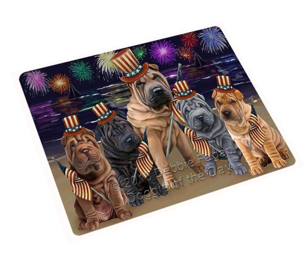 4Th Of July Independence Day Firework Shar Peis Dog Blanket Blnkt56595 (37X57 Sherpa)