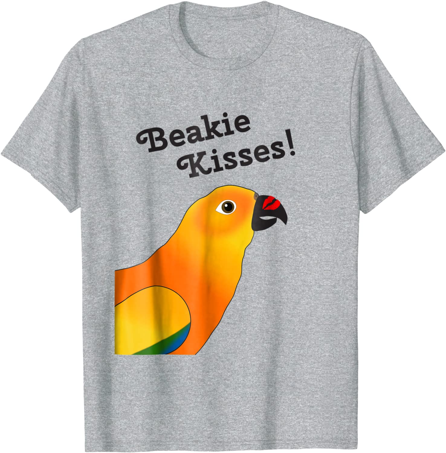 Conures T Shirts|Beakie Kisses Sun Conure Parrot Cute T Shirt