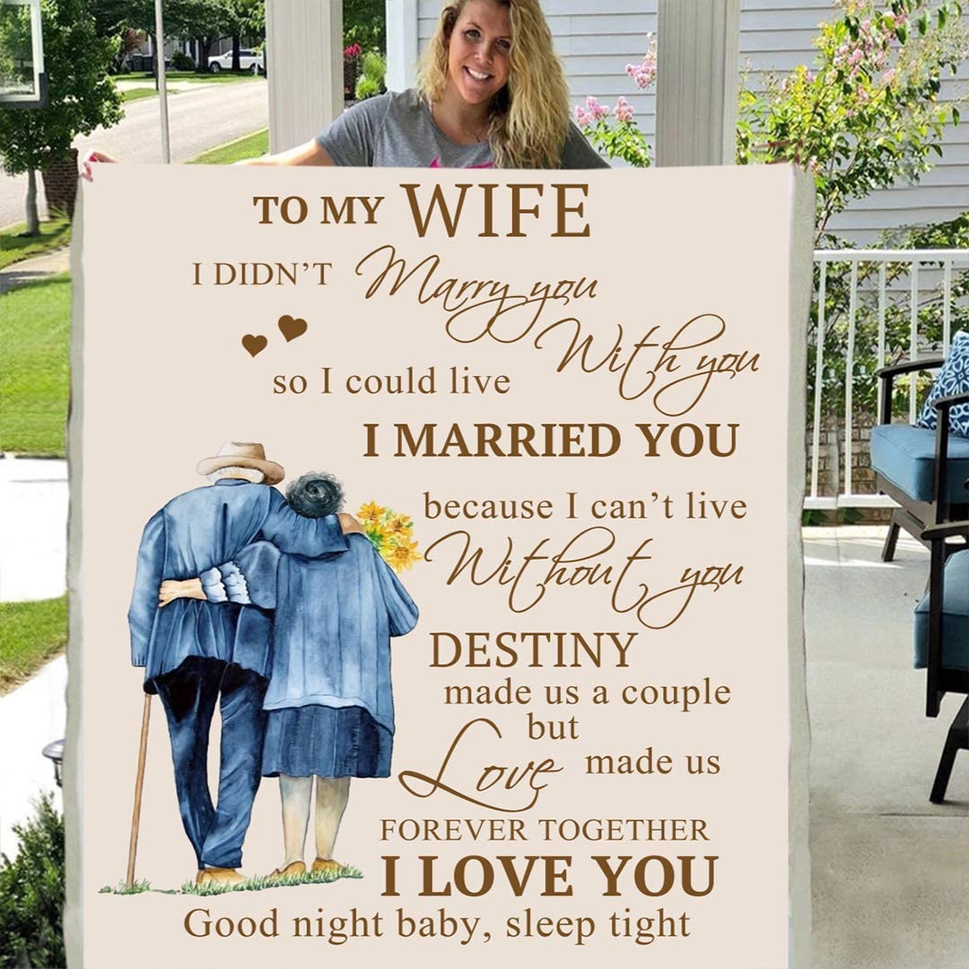 To my wife personalized custom 3d custom fleece photo blanket fan gift