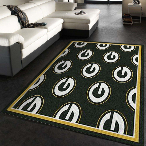 Green Bay Packers Repeat Rug Team Area Rug Carpet Kitchen Rug Home Us Decor