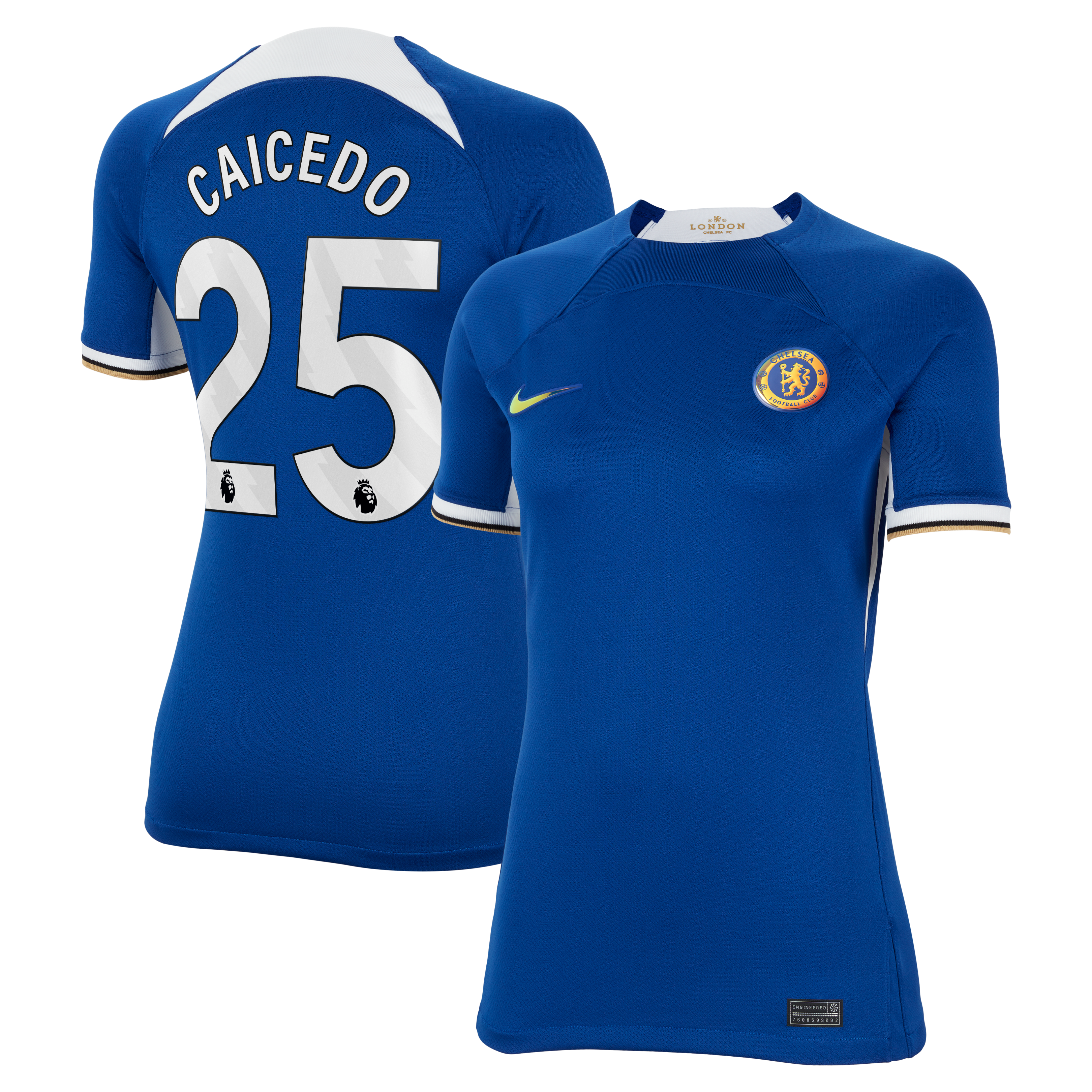 Moisés Caicedo Chelsea Women's 2023/24 Home Stadium Replica Player Jersey – Blue