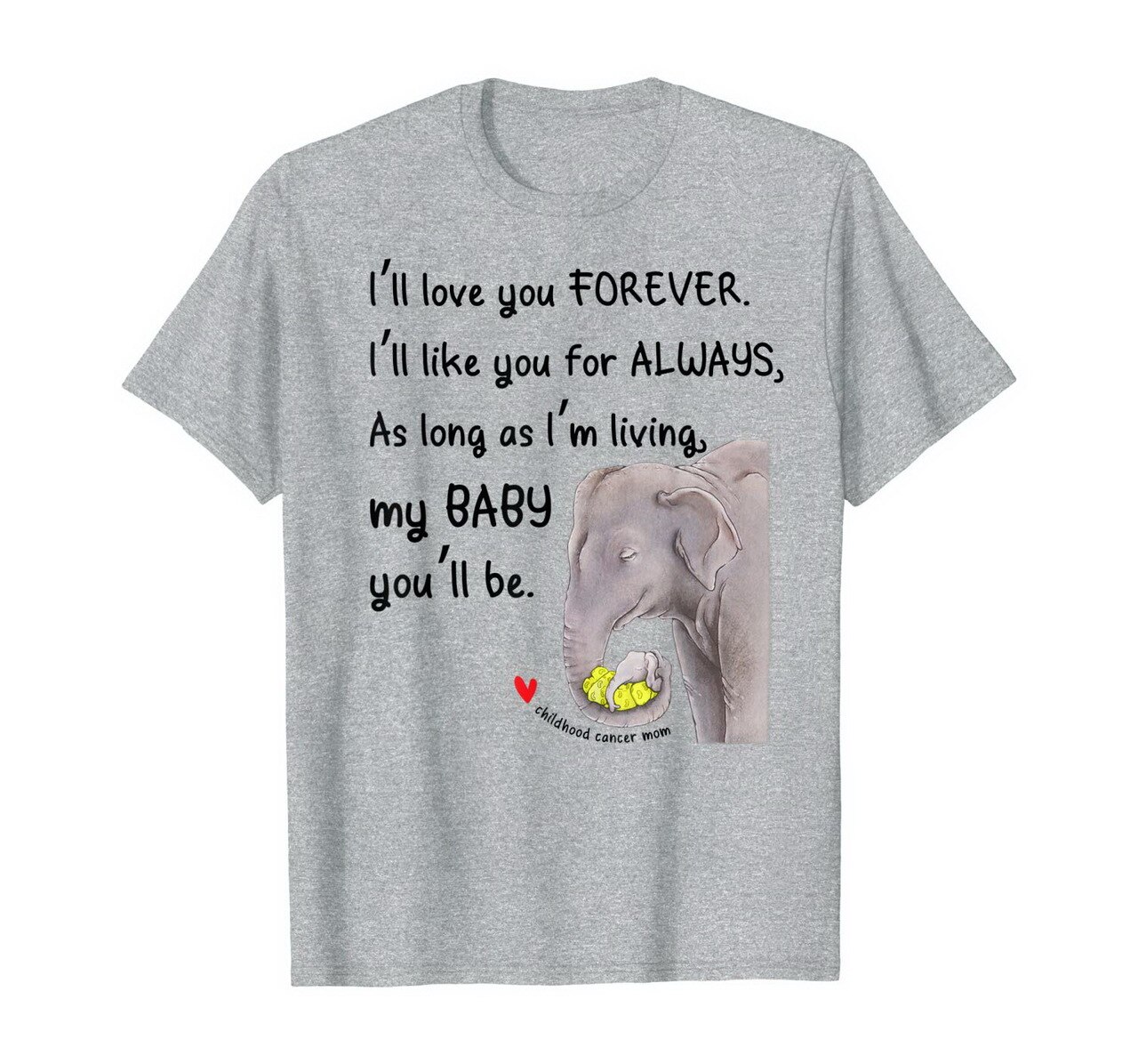 Mama Elephant Childhood Cancer Awareness Ribbon Tshirt New