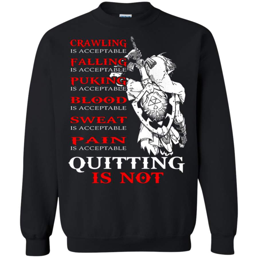 AGR Crawling Falling Puking Blood Sweat Pain Quitting Is Not Zelda Sweatshirt