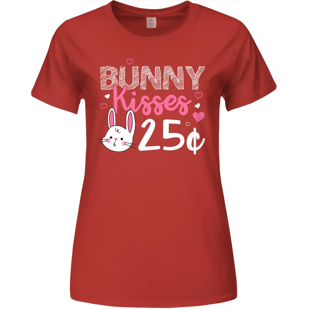 Bunny Kisses 25 Cents Wife Bestie Easter Day Premium Womens Tshirts