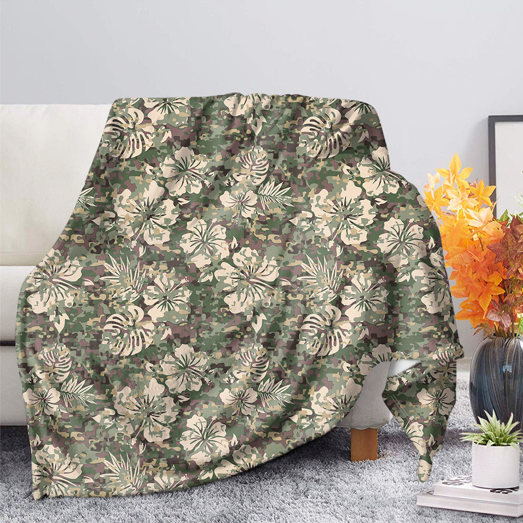 Aloha Hawaii Camo Flower Pattern Print Blanket Ha94178