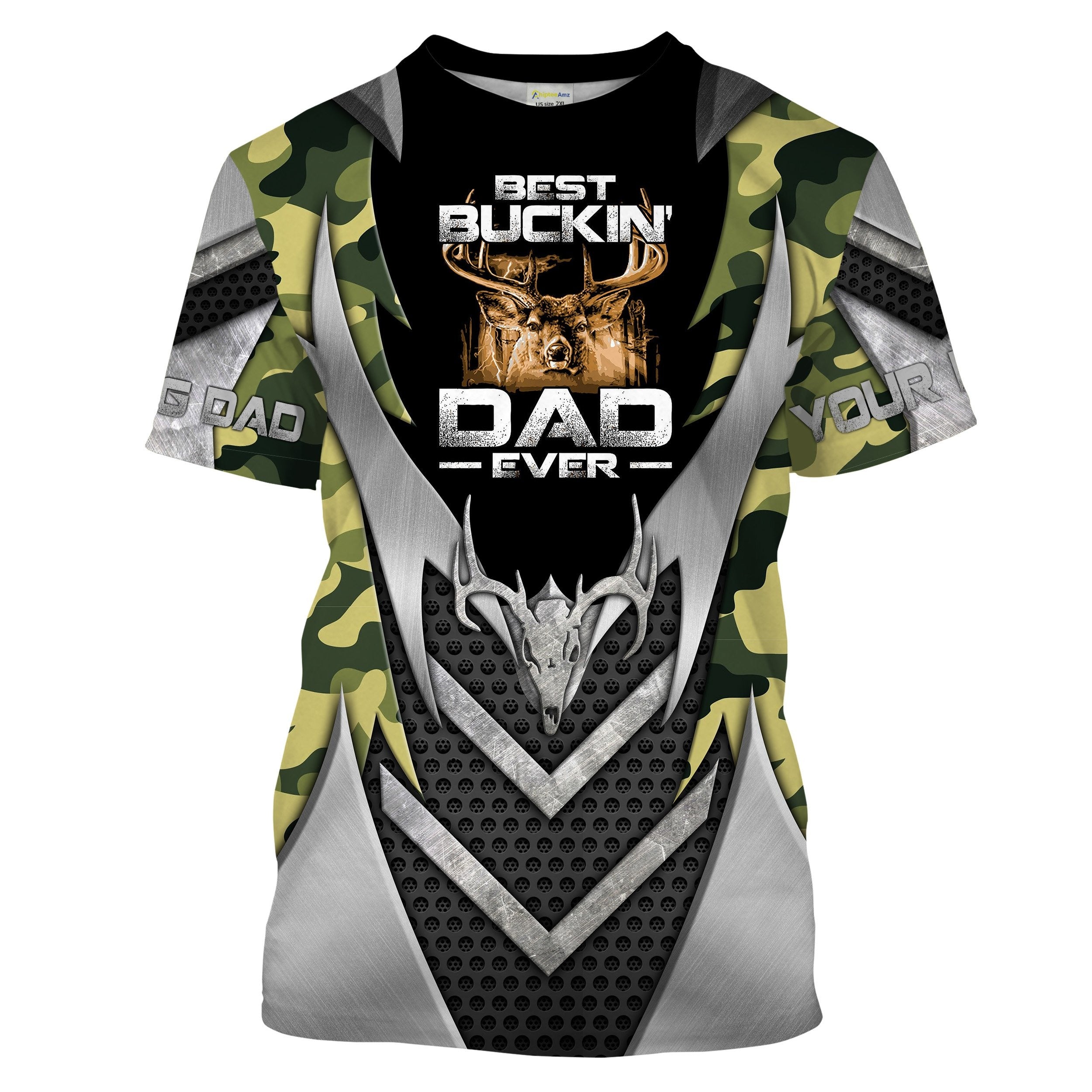 Personalized Best Buckin’S Dad Ever Deer Hunting Camo 3D All Over Print Shirt, Hoodie Father’S Day Gift For Hunting Dad