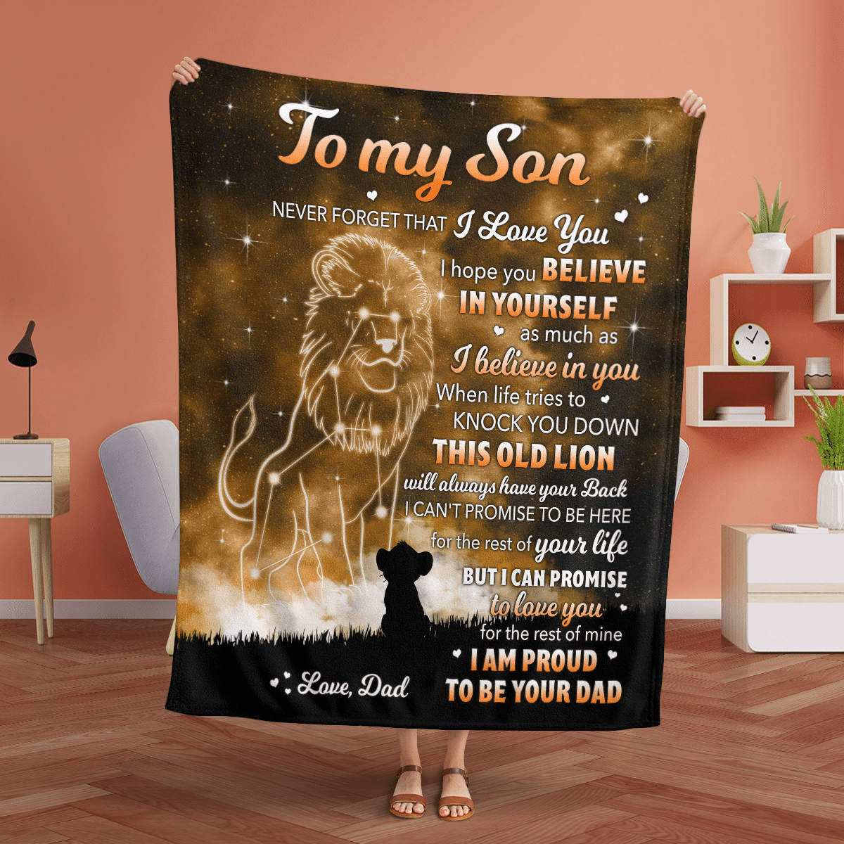 Blanket To Son Lion Blanket Gift For Son From Dad Never Forget That I Love You Blanket