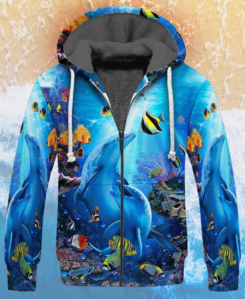 Dolphins And Marine Ecosystems Gift For Sea Lovers 3D Fleece Zipper