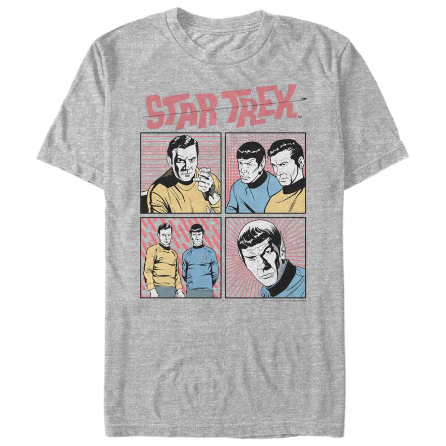 Star Trek Men’s Retro Cartoon Crew Member Frames  T Shirt