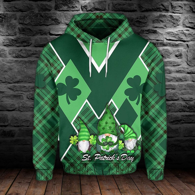 St. Patrick’S Day Ireland Gnome Hoodie Gift For Irish Man, Drink Beer Shirt