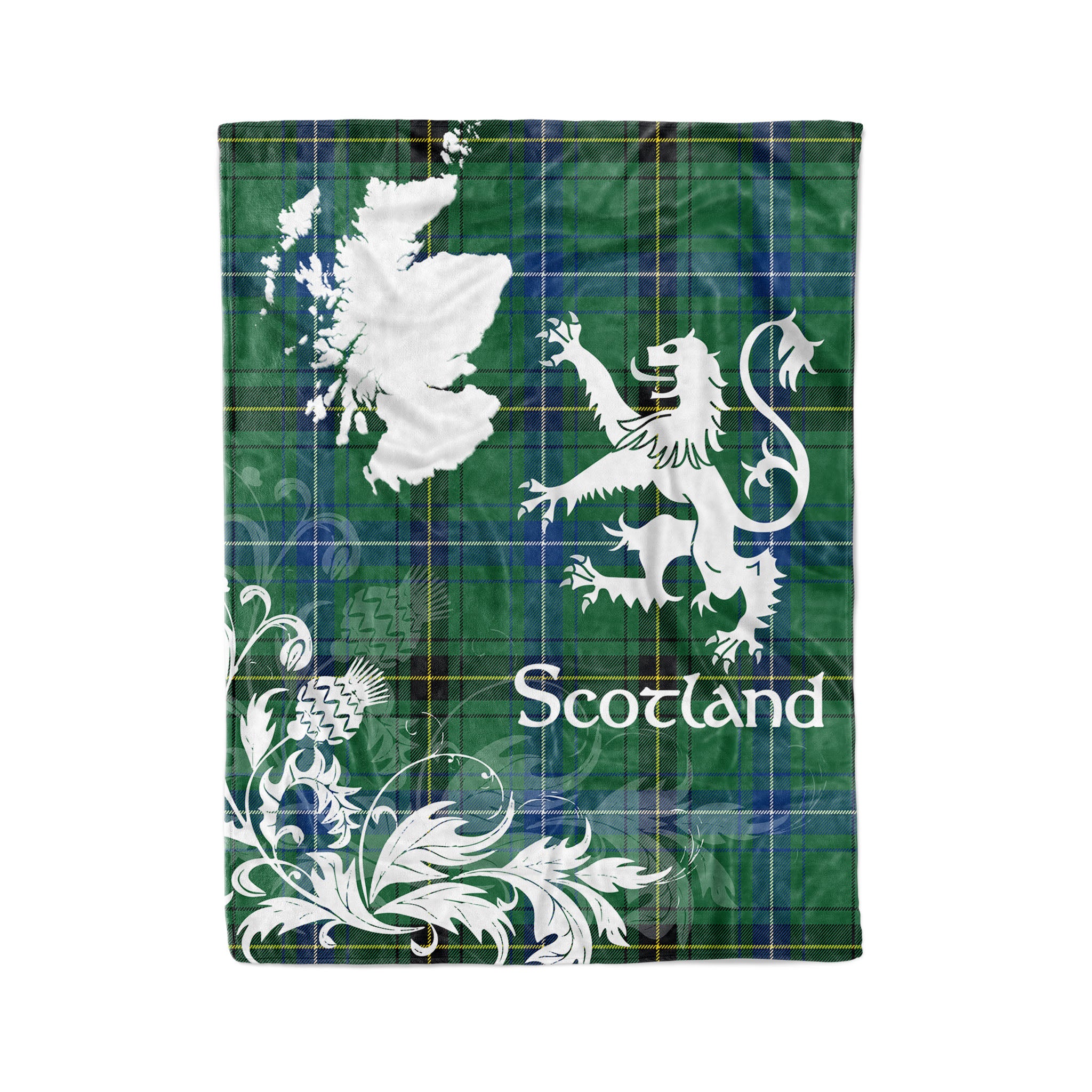 Tartan Plaid Fleece Blanket Tartan Blanket Thistle And Lion Scottish Clan Henderson Plaid Blanket