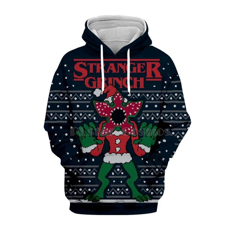 Stranger Things Ugly Christmas All Over Hoodie Sweatshirt Pf160