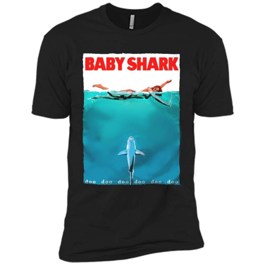 Baby Shark Doo Doo Doo Funny Swimming Girl – Canvas Unisex USA Shirt