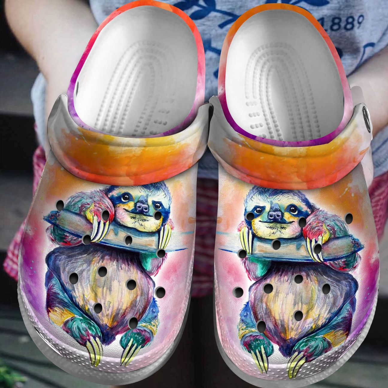 Sloth Personalized Clog, Custom Name, Text, Color, Number Fashion Style For Women, Men, Kid, Print 3D Colorful Sloth