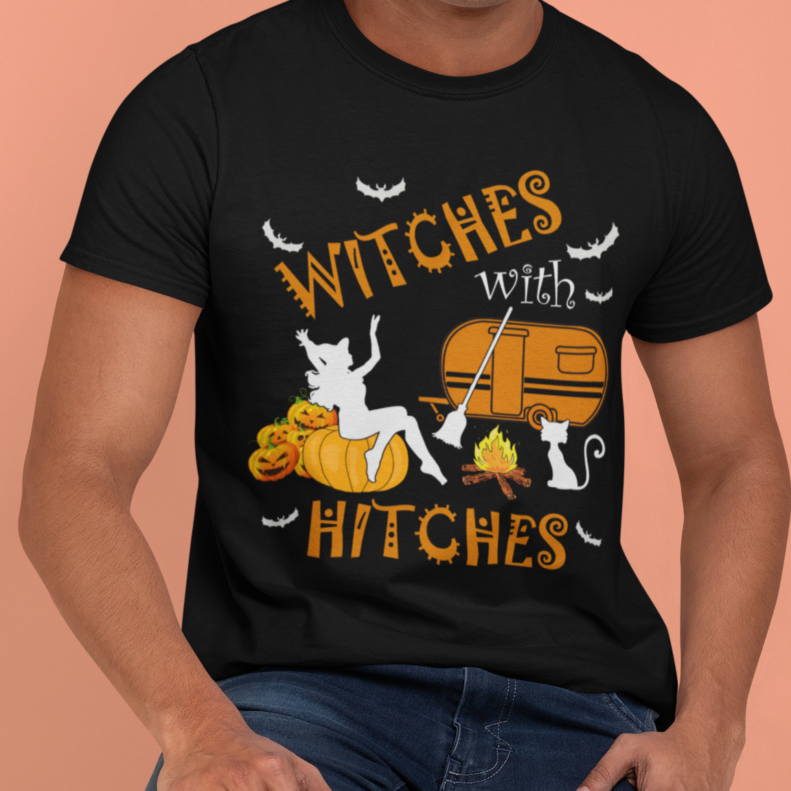 Camping Witches With Hitches Halloween Shirt Cat Lovers Shirt – Standard T-Shirt