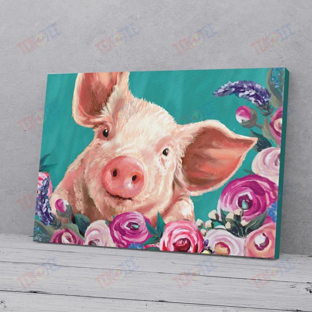 Canvas Art Prints Pig Flower Gallery Wall Art Canvas Attractive Wall Art Home Decor