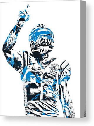 Christian Mccaffrey Carolina Panthers Pixel Art 46 Joe Hamilton Canvas Print