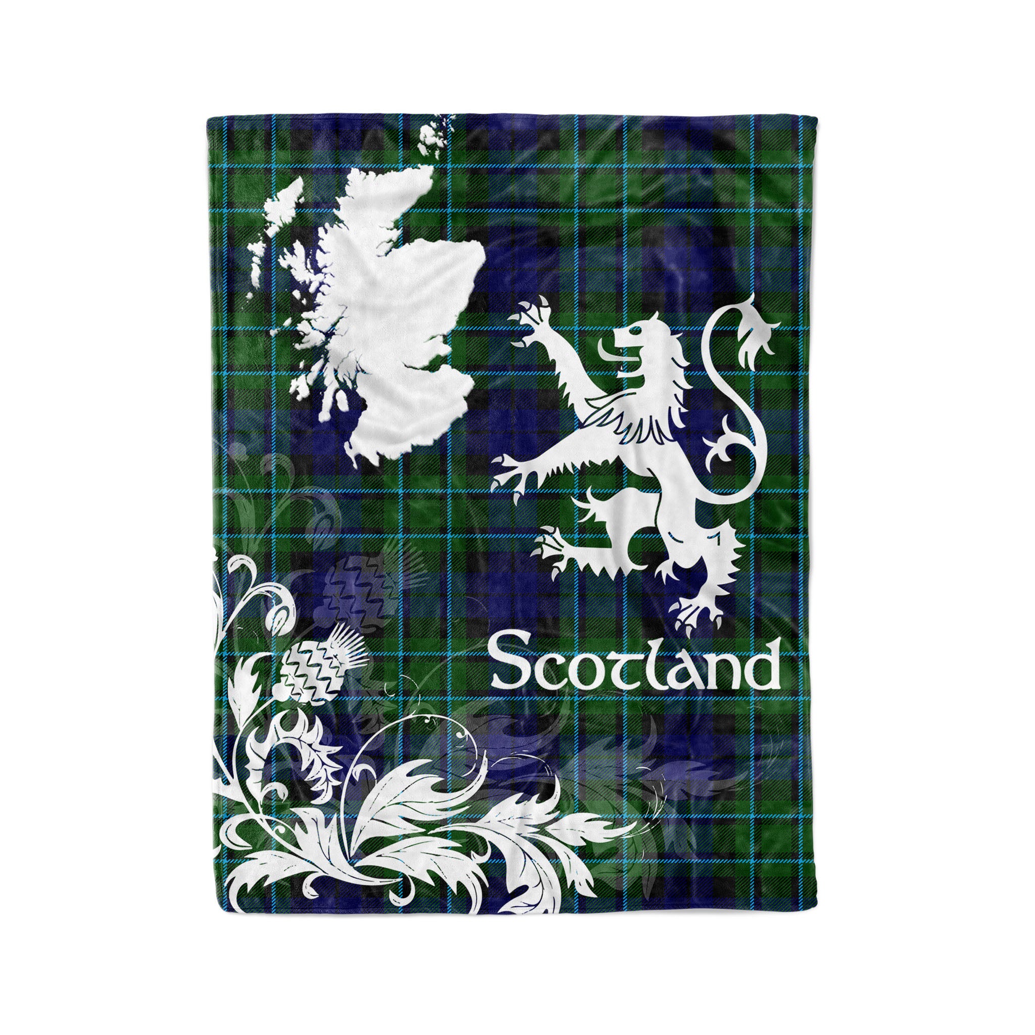 Tartan Plaid Fleece Blanket Tartan Blanket Thistle And Lion Scottish Clan Maccallum Plaid Blanket