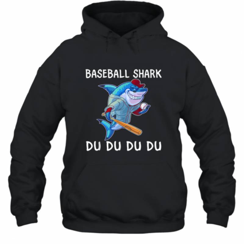 Blue Shark Playing Baseball Apparel Baseball Du Du Du shirt Hoodie