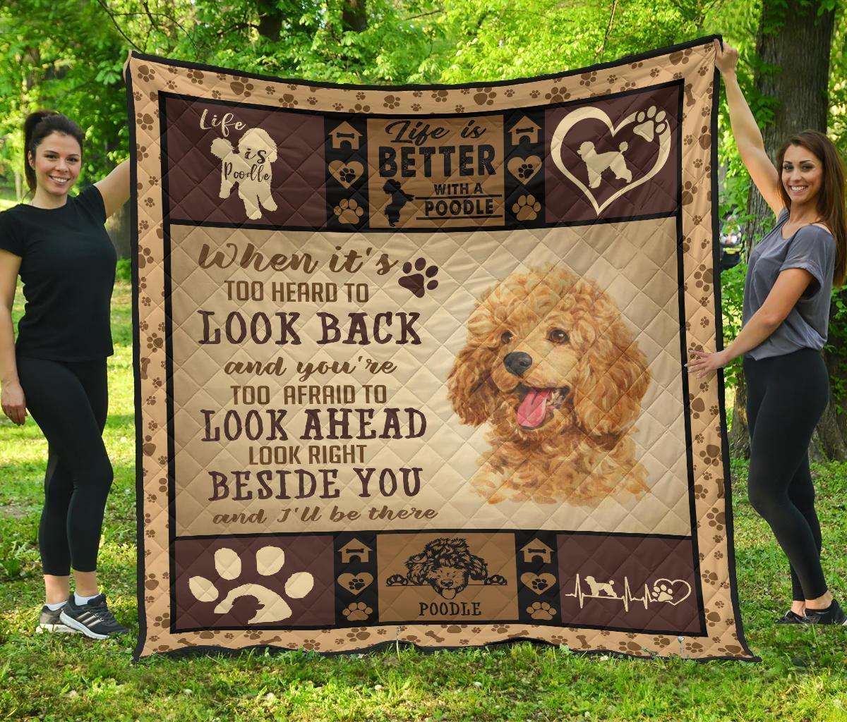 Life is Better With Poodle Quilt Blanket