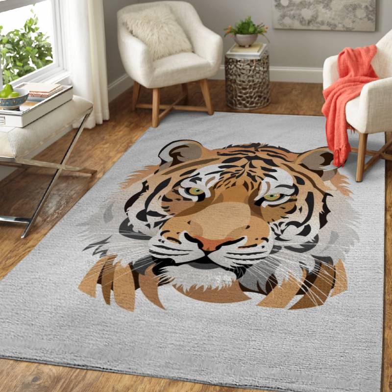 Tiger Illustration – Animals Area Rug Carpet