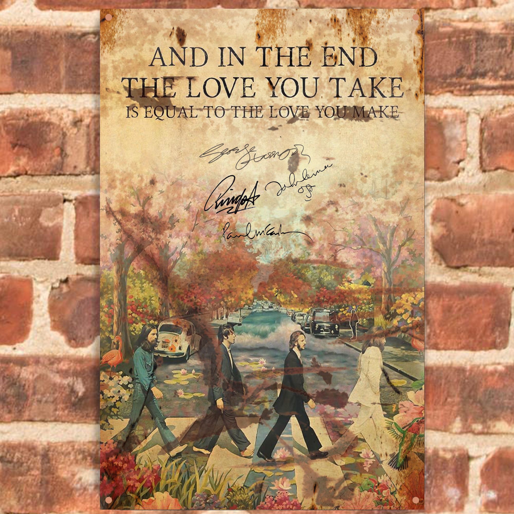 The End Lyrics – The Beatles  vintage Metal Sign