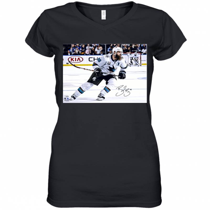 Brent Burns San Jose Sharks Autographed Women’s V-Neck T-Shirt