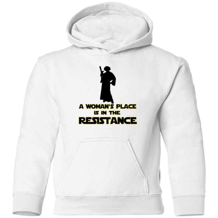 AGR A WOMAN’S PLACE IS IN THE RESISTANCE Toddler Pullover Hoodie