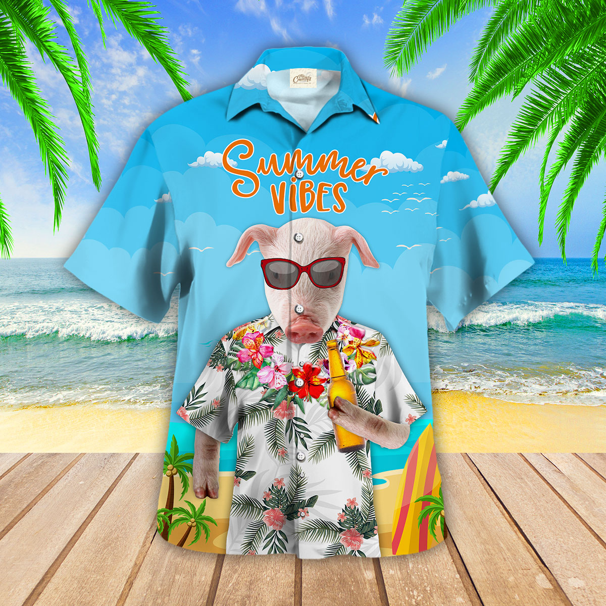 Pig Summer Vibes Hawaii Shirt Ha42583