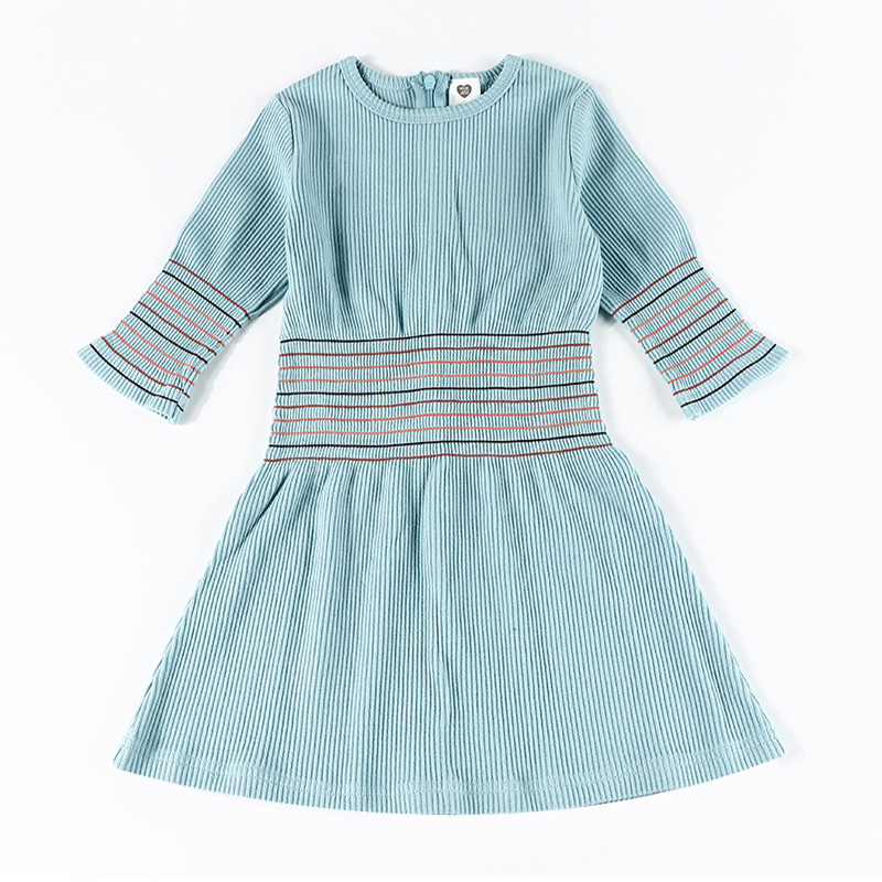 2022 girl dress new fall autumn winter ribbed cotton outfit family matching clothes girl dress back hidden zipper girls clothing alx