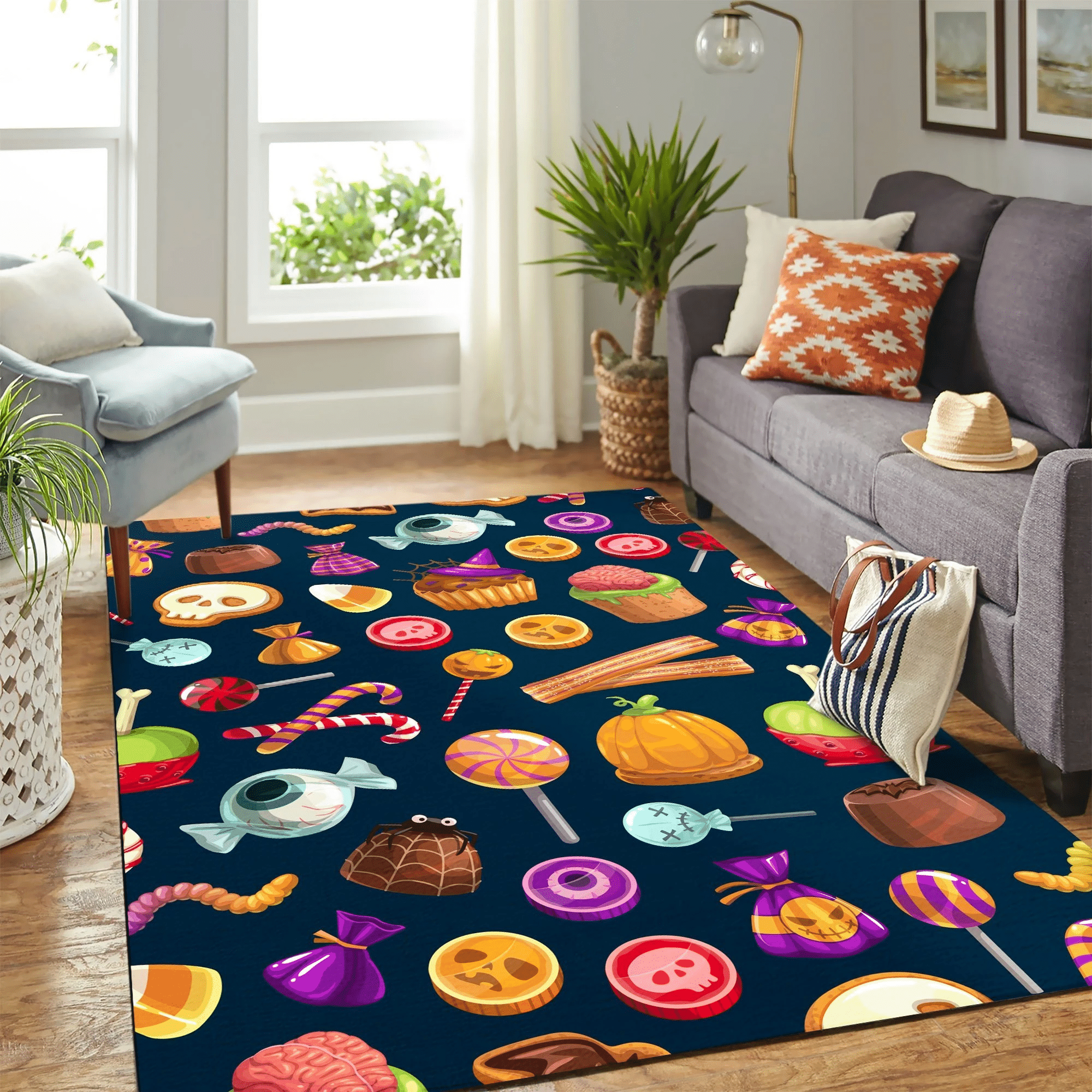 Halloween Candy Carpet Rug Chrismas Gift