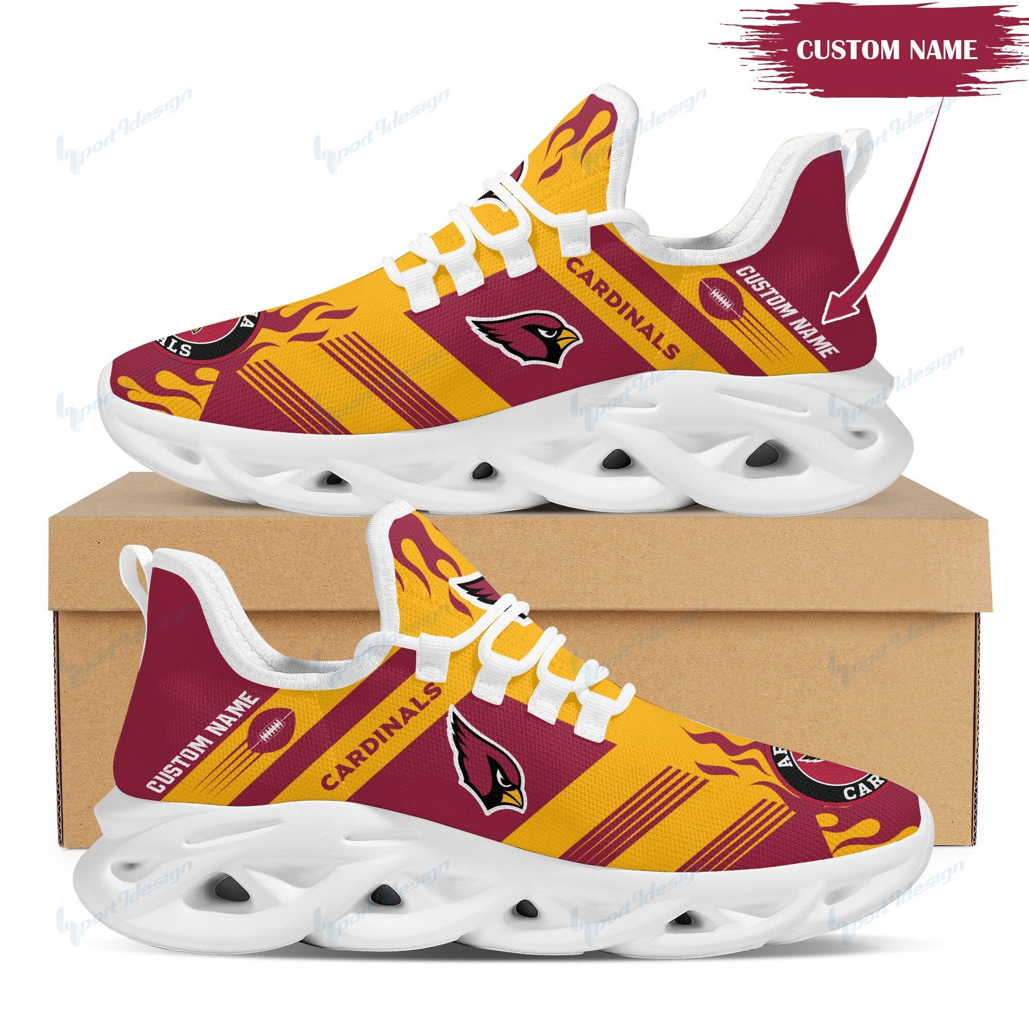 Arizona Cardinals Personalized Yezy Running Sneakers Bb584