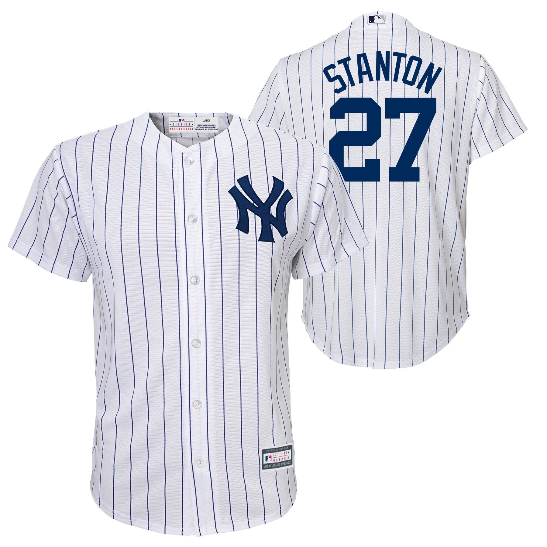 Youth Majestic Giancarlo Stanton White New York Yankees Cool Base Replica Player Jersey