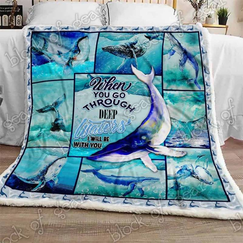 I Love Whale JQQ1964 Fleece Blanket