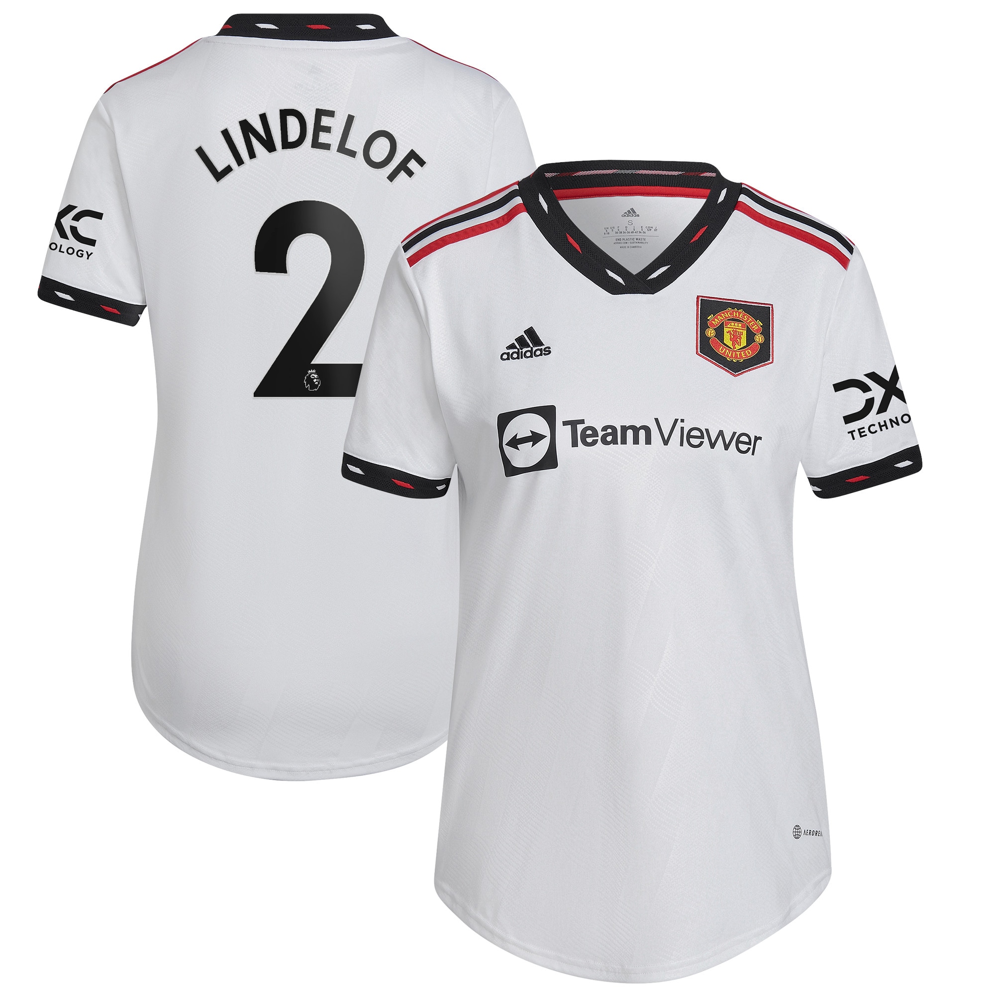 Victor Lindelof Manchester United Women's 2022/23 Away Replica Player Jersey – White